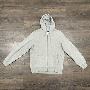 Vintage Nike Full Zip Hoodie Jack Heather Gray Essential Embroidered Sz L